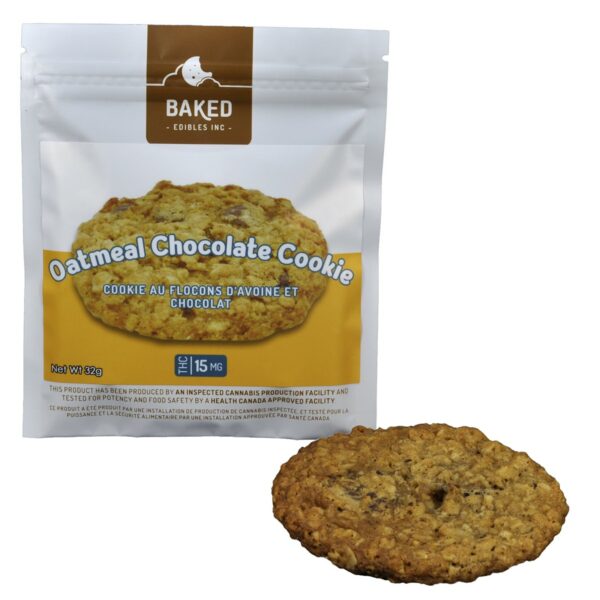 Baked Edibles – Cookie – Oatmeal Chocolate 15mg THC | BC Weed Edible Canada Baked Edibles – Cookie – Oatmeal Chocolate 15mg THC | BC Weed Edible Canada