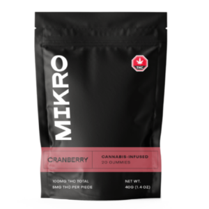 Mikro – THC Gummies – 100mg THC – Cranberry | BC Weed Edible Canada