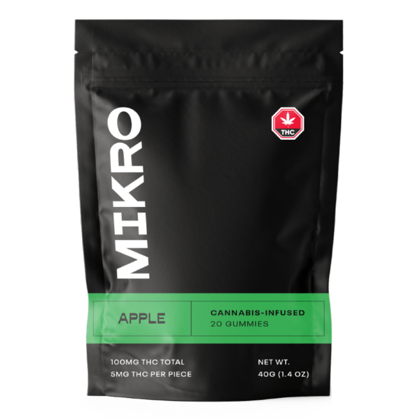 Mikro – THC Gummies – 100mg THC – Apple | BC Weed Edible Canada