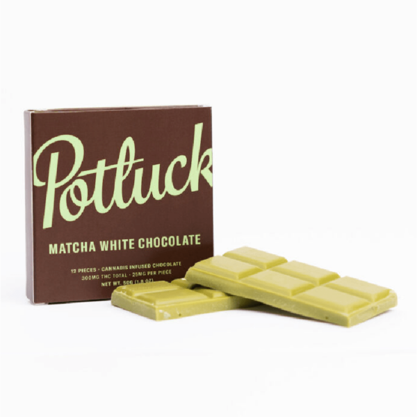 Potluck – Infused Chocolate – Matcha White Chocolate – 300mg THC | BC Weed Edible Canada