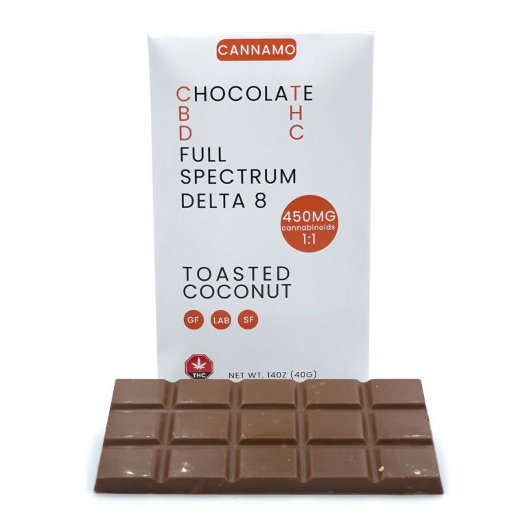Cannamo – Full Spectrum CBD 1:1 Delta 8 Chocolate – 450mg | BC Weed Edible Canada Cannamo – Full Spectrum CBD 1:1 Delta 8 Chocolate – 450mg | BC Weed Edible Canada